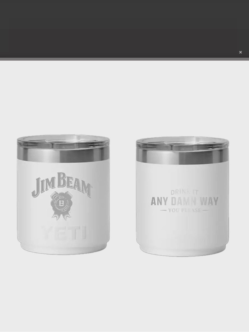 Jim Beam White Yeti Lowball ONE OF A KIND